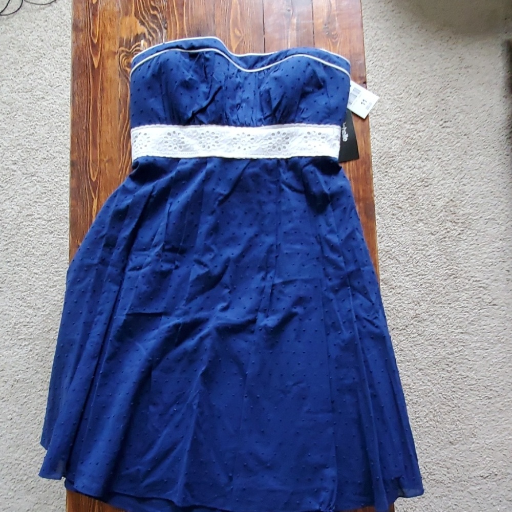 Blue Strapleas Dress